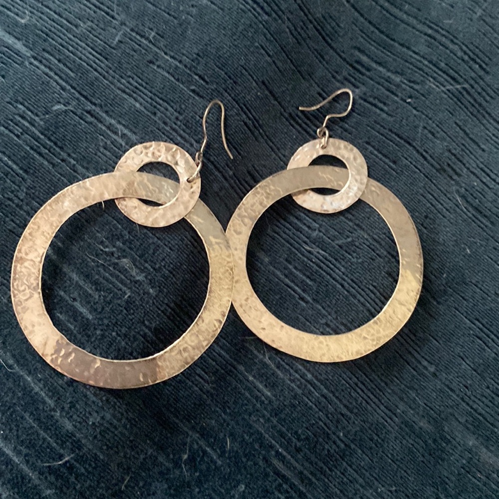 Sterling silver double hoop earrings